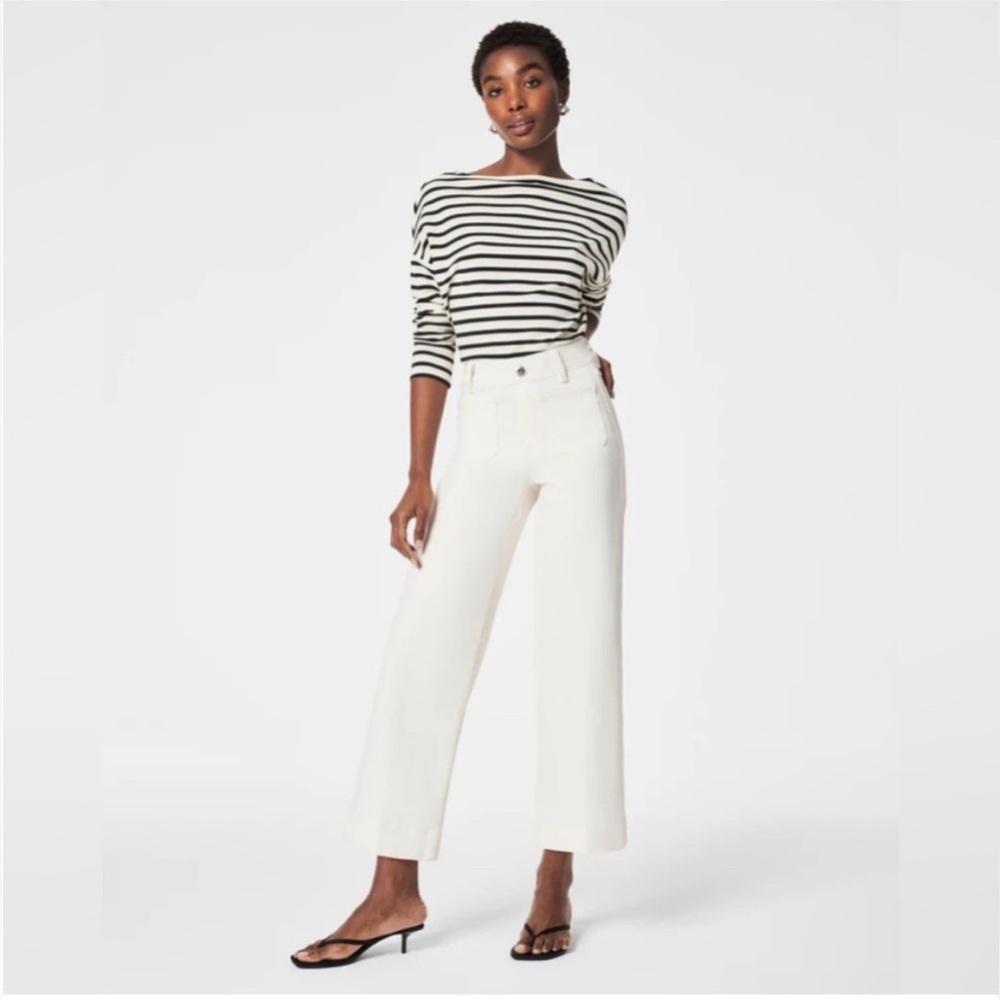 EUC SPANX Women's Cropped White Jeans Size Small Petite